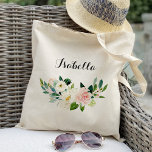 Bolsa Tote Floral Tote Bag Bridesmaid personalizado<br><div class="desc">Confira mais de 200 estilos populares de sacos de tote de casamento da coleção "Bags de Tote de Casamento" do nosso compro! Clique em "Editar Design" para personalizar ainda mais. Você pode mudar o tamanho da fonte, cor da fonte e muito mais! sacos de tote de casamento, sacos de tote...</div>