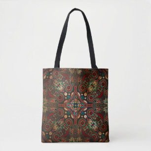 Bolsa Tote Floral Tradicional Paisley Bandanna Grunge