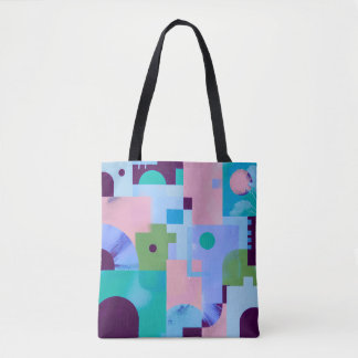 Bolsa Tote Floral Tropical de Verão – Azul e Rosa