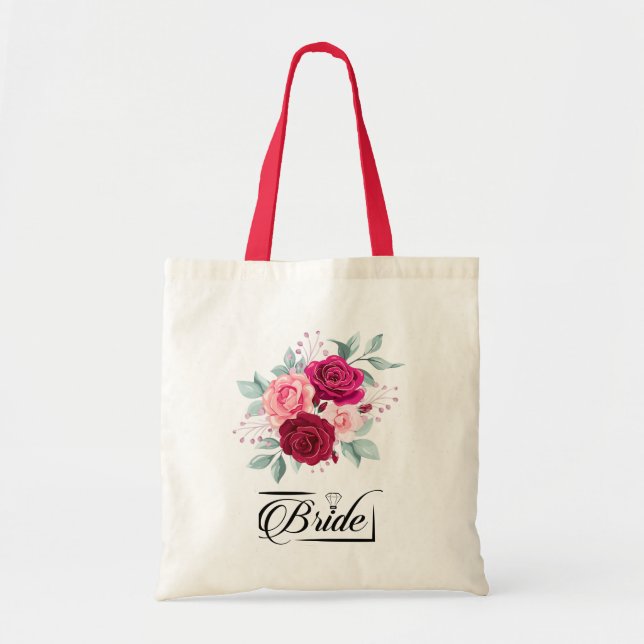 Bolsa Tote Floral Wedding Tote Bag (Frente)
