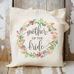 Bolsa Tote Floral Wreath, Mãe da Noiva, Caligrafia-6