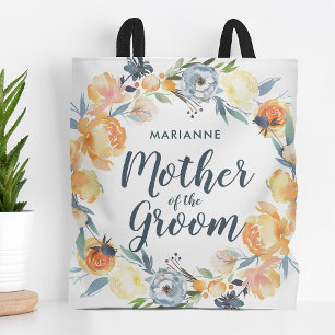 Bolsa Tote Floral Wreath Monogrammed Mãe do Groom