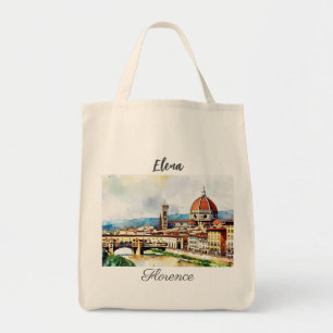 Bolsa Tote Florença, pintura aquosa e charmosa