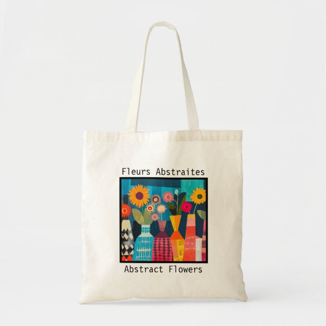 Bolsa Tote Flores Abstratas femininas (Frente)