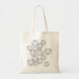 Bolsa Tote Flores abstrato brancas e pretas