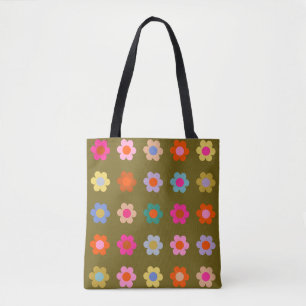 Bolsa Tote Flores Abstrato Florais Coloridas Vintage