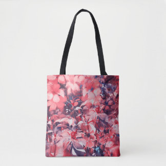 Bolsa Tote flores abstrato sem costura, estilo de pintura a ó