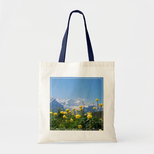 Bolsa Tote Flores | Alpes suíços Eiger Monch (Frente)