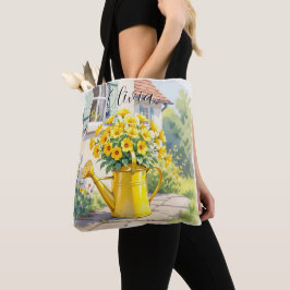 Bolsa Tote Flores Amarelas bonito na Água Podem Personalizar