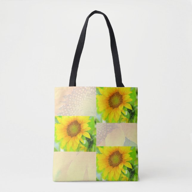 Bolsa Tote Flores Amarelas Brilhantes e Cheery (Frente)