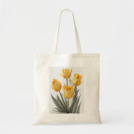 Bolsa Tote Flores Amarelas De Tulipas