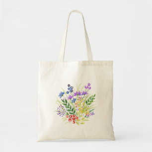 Bolsa Tote Flores, aquarela, pinturas decorativas