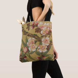 Bolsa Tote Flores Asiáticas Japonesas de Cerejeira Vintage
