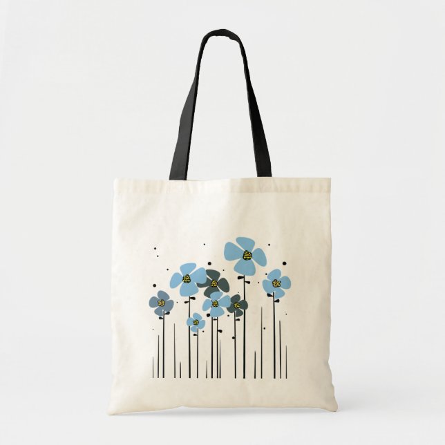 Bolsa Tote Flores azuis (Frente)