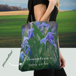 Bolsa Tote Flores azuis no primavera