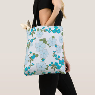 Bolsa Tote Flores Azuis, Padrão Floral, Padrão De Flores