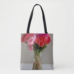 Bolsa Tote Flores bonito para Fotografia de fevereiro+Nome Pe