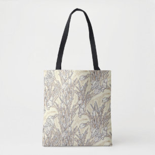 Bolsa Tote Flores Brancas de Crocus Flores do Jardim Botânic
