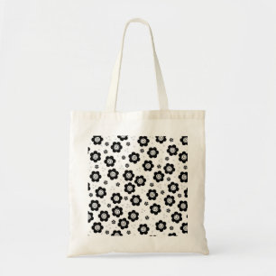 Bolsa Tote Flores brancas e pretas brancas brancas Bag