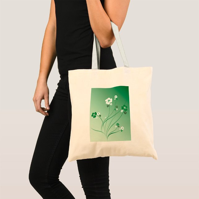 Bolsa Tote Flores Brancas E Verdes (Criador carregado)