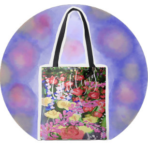 Bolsa Tote Flores Brilhantes de Pintura Multicolorida de Refr