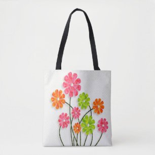 Bolsa Tote Flores brilhantes do divertimento - todas as