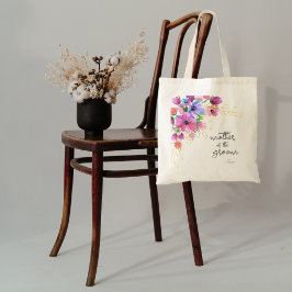Bolsa Tote Flores Brilhantes e Dourado Mãe do Noivo