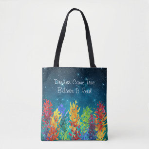 Bolsa Tote Flores Brilhantes Sonhos Noturnos Esfomeados torna
