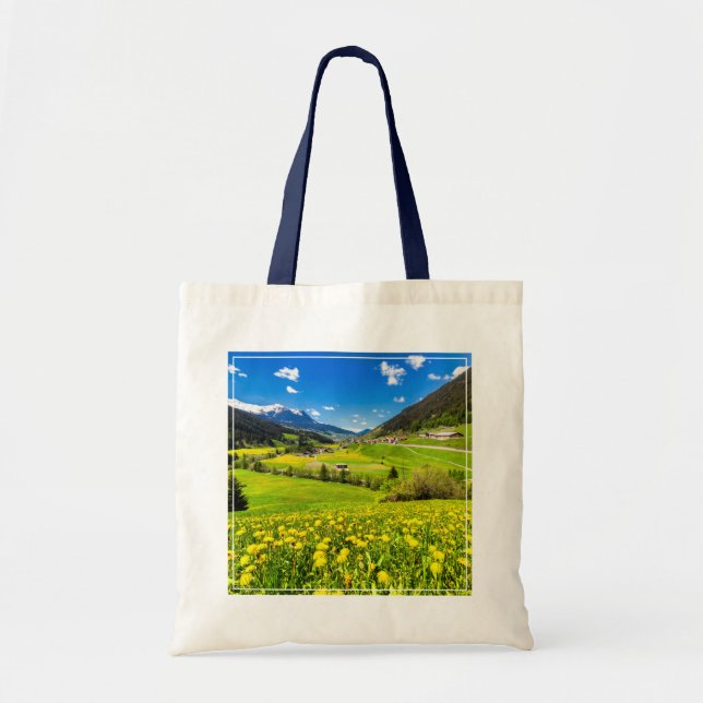 Bolsa Tote Flores | Cantão de Dandelion de Grisons, Suiça (Frente)