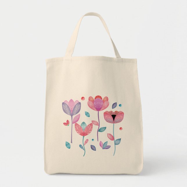 Bolsa Tote Flores Caprichosas  (Frente)