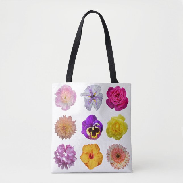 Bolsa Tote Flores coloridas (Frente)