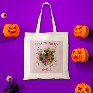 Bolsa Tote Flores Coloridas De Bat Castanho