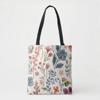 Bolsa Tote Flores Coloridas de Jardim Flor Silvestre Primaver