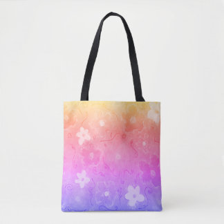 Bolsa Tote Flores Coloridas Desbotadas