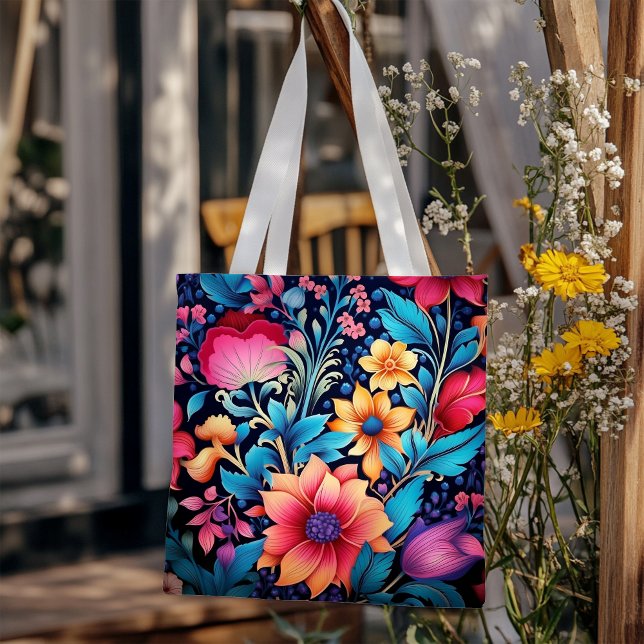 Bolsa Tote Flores Coloridas Negrito (Criador carregado)