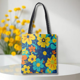 Bolsa Tote Flores Coloridas Rush Blooms-Dopamina-Estilo-Retro