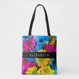 Bolsa Tote Flores Coloridas, Visitas, Boho, Seu Nome