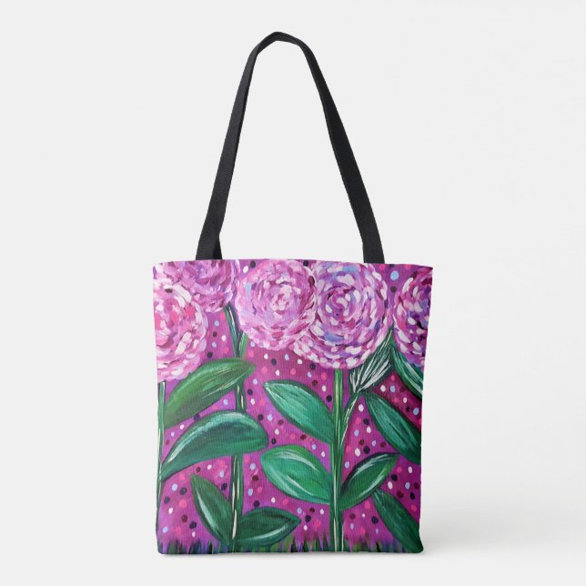 Bolsa Tote Flores cor-de-rosa (Verso)