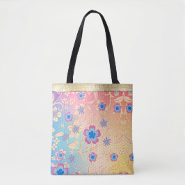 Bolsa Tote flores cor-de-rosa