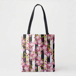 Bolsa Tote Flores Cor de Rosa