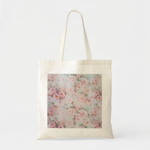Bolsa Tote Flores cor-de-rosa elegantes da cerceta romântica