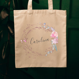 Bolsa Tote Flores Cor-de-Rosa Esfareladas