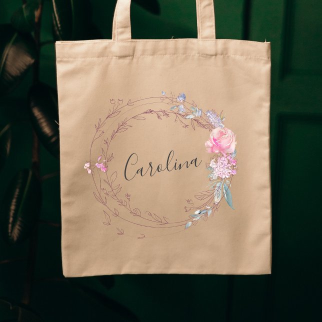 Bolsa Tote Flores Cor-de-Rosa Esfareladas (Criador carregado)
