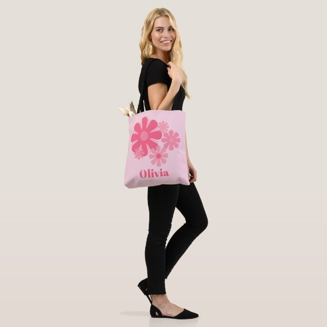 Bolsa Tote Flores Cor-de-Rosa Personalizadas (No(a) Modelo)