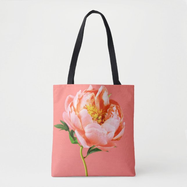 Bolsa Tote Flores | Coral Peony Blossom (Frente)