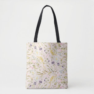 Bolsa Tote Flores-curvas de Primavera Moderno Premium
