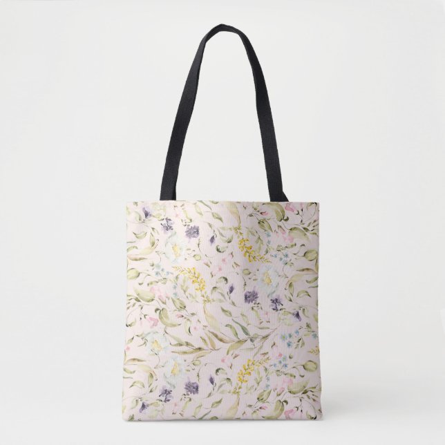 Bolsa Tote Flores-curvas de Primavera Moderno Premium (Frente)