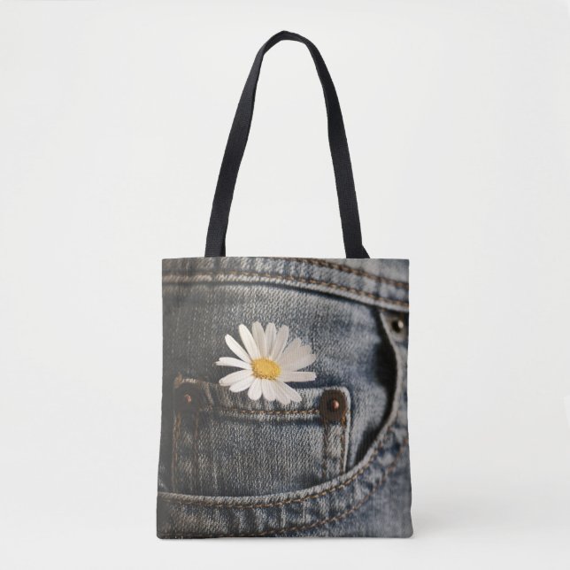 Bolsa Tote Flores | Daisy in Jeans Pocket (Frente)