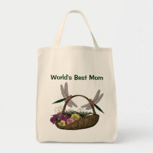 Bolsa Tote Flores das libélulas da mamã dos mundos as