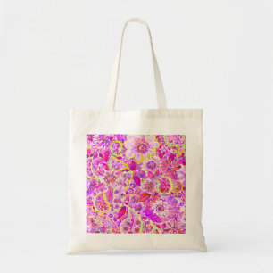Bolsa Tote Flores-de-abstrato-cor-de-rosa